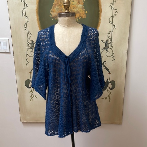 Free People Large Blue Top